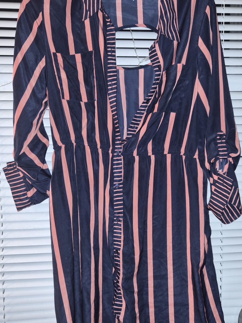 Xhilaration size XXL navy dress with coral vertical stripes